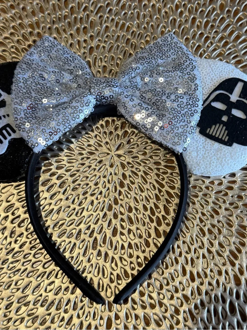 Star Wars Silver Sequin Bow Ears Headband
